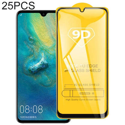 25 ชิ้นสำหรับ Huawei P20 lite (2019) 9D เต็มกาวเต็มหน้าจอฟิล์มกระจกนิรภัย, For Huawei P20 lite (2019)