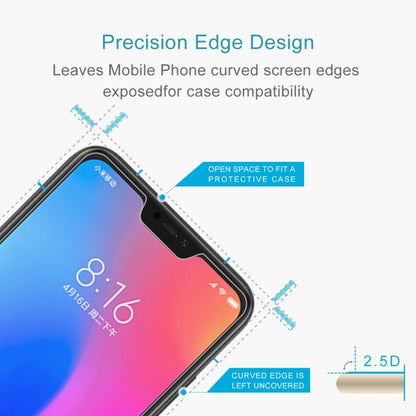 100 ชิ้น 0.26 มิลลิเมตร 9H ความแข็งพื้นผิว 2.5D ขอบโค้งฟิล์มกระจกนิรภัยสำหรับ Xiaomi R Edmi หมายเหตุ 6 Pro