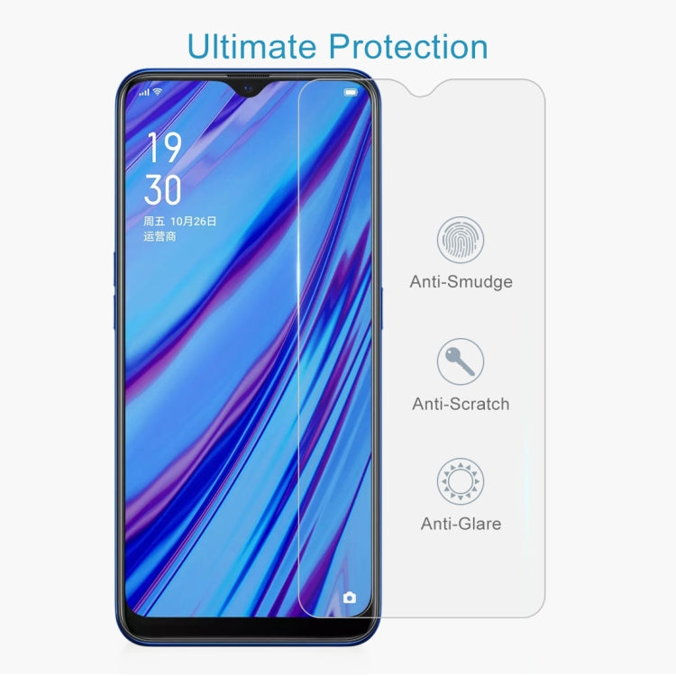 50 ชิ้น 2.5D ไม่เต็มหน้าจอฟิล์มกระจกนิรภัยสำหรับ OPPO A9 2020 / A56 5G, For OPPO A9 2020