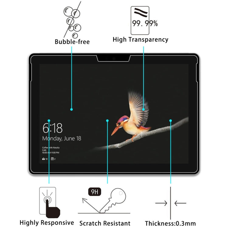 2 ชิ้นสำหรับ Microsoft Surface Go 2 9H 2.5D ฟิล์มกระจกนิรภัยป้องกันการระเบิด, For Microsoft Surface Go 2 (2 PCS)