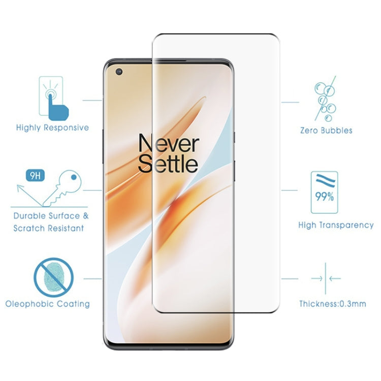 สำหรับฟิล์มกระจกนิรภัยขอบโค้ง OnePlus 8 Pro 9H 9D, For OnePlus 8 Pro