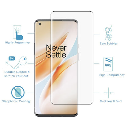 สำหรับฟิล์มกระจกนิรภัยขอบโค้ง OnePlus 8 Pro 9H 9D, For OnePlus 8 Pro