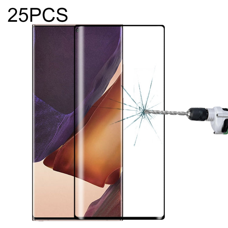 สำหรับ Samsung Galaxy Note20 Ultra 25 ชิ้น 3D Curved Edge ฟิล์มกระจกนิรภัยแบบเต็มหน้าจอ, For Samsung Galaxy Note20 Ultra