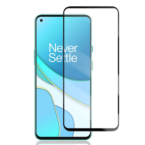 mocolo 0.33 มม. 9H 2.5D เต็มกาวผ้าไหมพิมพ์ฟิล์มกระจกนิรภัยสำหรับ OnePlus 8T รองรับการปลดล็อคลายนิ้วมือ, For OnePlus 8T