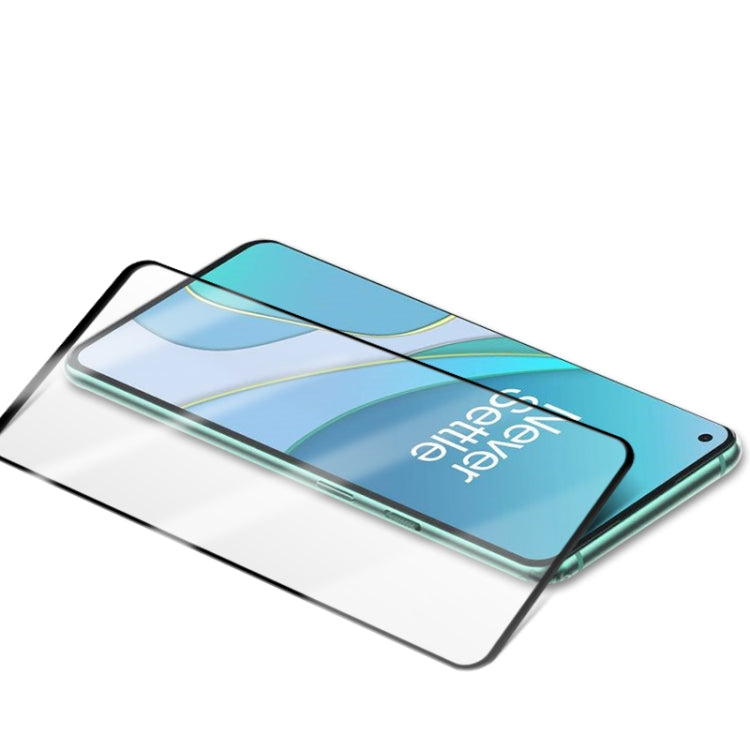 mocolo 0.33 มม. 9H 2.5D เต็มกาวผ้าไหมพิมพ์ฟิล์มกระจกนิรภัยสำหรับ OnePlus 8T รองรับการปลดล็อคลายนิ้วมือ, For OnePlus 8T
