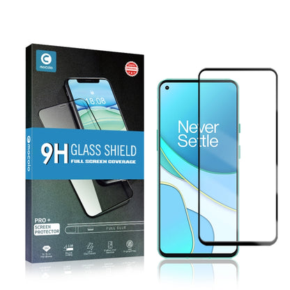 mocolo 0.33 มม. 9H 2.5D เต็มกาวผ้าไหมพิมพ์ฟิล์มกระจกนิรภัยสำหรับ OnePlus 8T รองรับการปลดล็อคลายนิ้วมือ, For OnePlus 8T