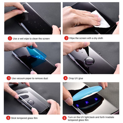 กระจกนิรภัยกาวเต็มโค้ง UV สำหรับ Galaxy S10 รองรับการปลดล็อคลายนิ้วมือ, For Galaxy S10(1 PC)(Full Glue)