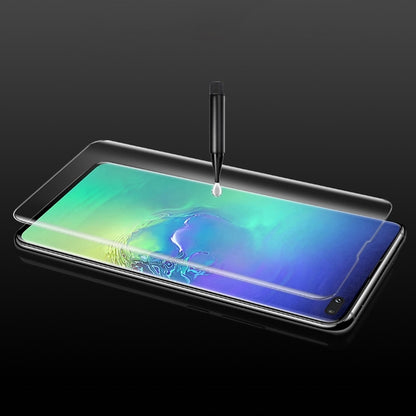 กระจกนิรภัยกาวเต็มโค้ง UV สำหรับ Galaxy S10 Plus รองรับการปลดล็อคด้วยลายนิ้วมือ, For Galaxy S10 Plus(1 PC)