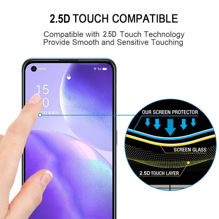 สำหรับ OPPO Reno5 5G/4G กาวเต็มหน้าจอฟิล์มกระจกนิรภัย