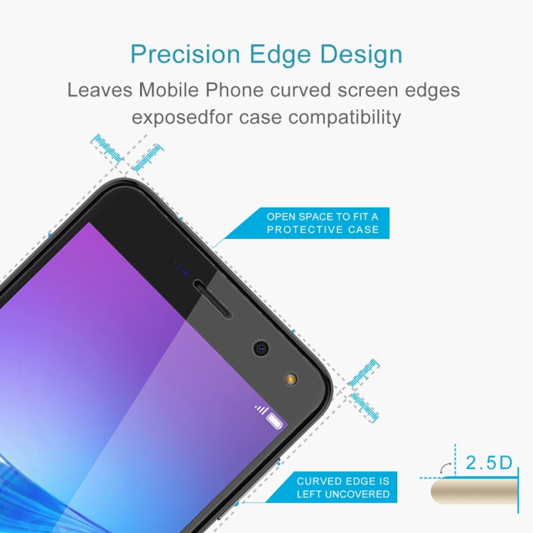2 ชิ้นสำหรับ Huawei Y6 (2017) 0.26mm 9H ความแข็งพื้นผิว 2.5D กระจกนิรภัยป้องกันการระเบิดไม่เต็มหน้าจอฟิล์ม, For Y6 (2017)