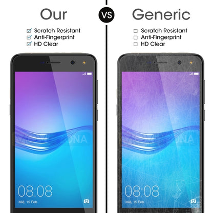 2 ชิ้นสำหรับ Huawei Y6 (2017) 0.26mm 9H ความแข็งพื้นผิว 2.5D กระจกนิรภัยป้องกันการระเบิดไม่เต็มหน้าจอฟิล์ม, For Y6 (2017)