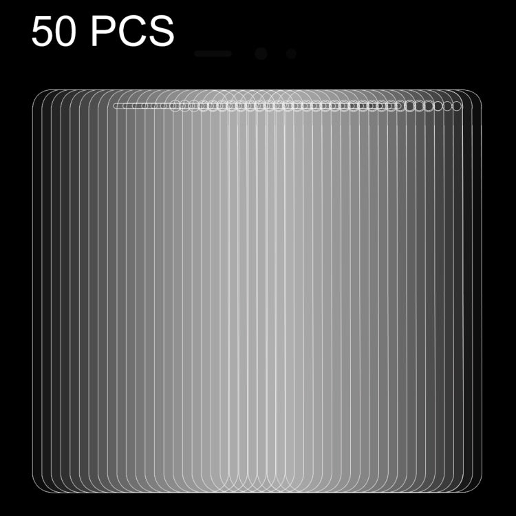 50 ชิ้นสำหรับ Huawei Y6 (2017) 0.26mm 9H ความแข็งพื้นผิว 2.5D กระจกนิรภัยป้องกันการระเบิดฟิล์มไม่เต็มหน้าจอไม่มีแพ็คเกจขายปลีก, For Y6 (2017)