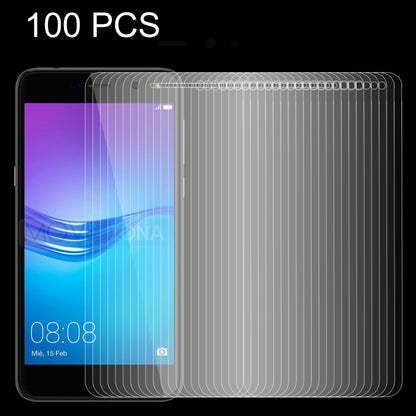 100 ชิ้นสำหรับ Huawei Y6 (2017) 0.26mm 9H ความแข็งพื้นผิว 2.5D กระจกนิรภัยป้องกันการระเบิดไม่เต็มหน้าจอฟิล์ม, For Y6 (2017)