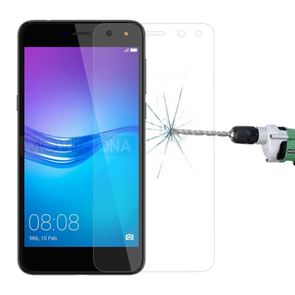 สำหรับ Huawei Y6 (2017) 0.26mm 9H ความแข็งพื้นผิว 2.5D กระจกนิรภัยป้องกันการระเบิดฟิล์มไม่เต็มหน้าจอ, For Y6 (2017)