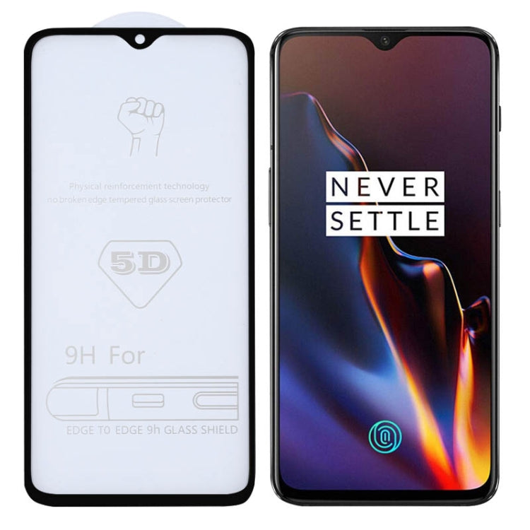 ฟิล์มกระจกนิรภัยแบบเต็มหน้าจอ 9H 5D กาวเต็มสำหรับ OnePlus 6T, For OnePlus 6T