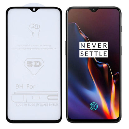 ฟิล์มกระจกนิรภัยแบบเต็มหน้าจอ 9H 5D กาวเต็มสำหรับ OnePlus 6T, For OnePlus 6T