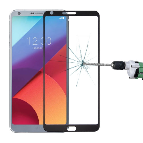 สำหรับ LG G6 0.3 มม. 9H ความแข็งพื้นผิว 2.5D โค้งผ้าไหมหน้าจอแบบเต็มหน้าจอกระจกนิรภัยป้องกันหน้าจอ, For G6