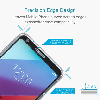 สำหรับ LG G6 0.3 มม. 9H ความแข็งพื้นผิว 2.5D โค้งผ้าไหมหน้าจอแบบเต็มหน้าจอกระจกนิรภัยป้องกันหน้าจอ, For G6