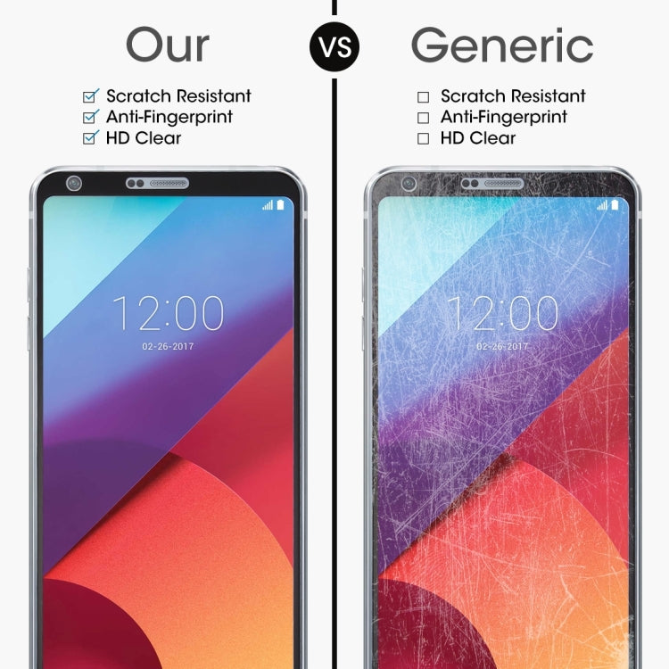 สำหรับ LG G6 0.3 มม. 9H ความแข็งพื้นผิว 2.5D โค้งผ้าไหมหน้าจอแบบเต็มหน้าจอกระจกนิรภัยป้องกันหน้าจอ, For G6