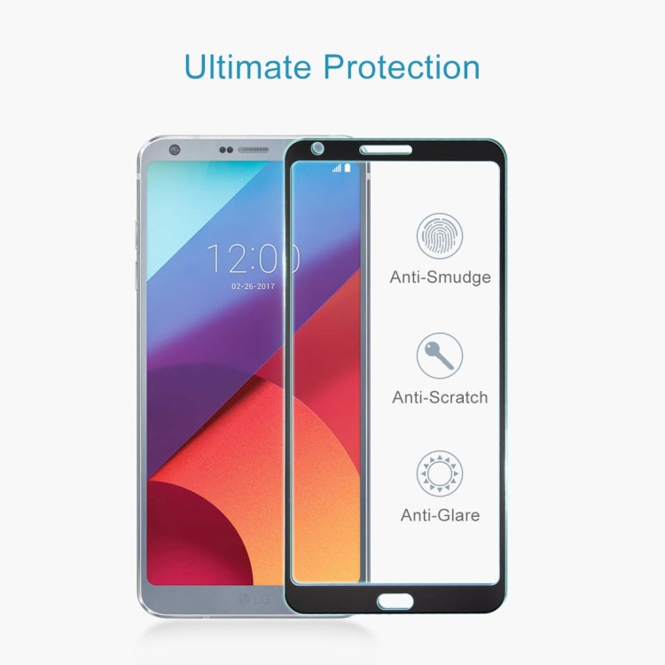 สำหรับ LG G6 0.3 มม. 9H ความแข็งพื้นผิว 2.5D โค้งผ้าไหมหน้าจอแบบเต็มหน้าจอกระจกนิรภัยป้องกันหน้าจอ, For G6
