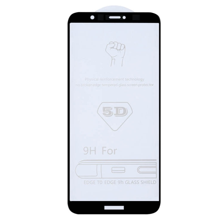 ฟิล์มกระจกนิรภัยแบบเต็มหน้าจอ 9H 5D กาวเต็มสำหรับ Huawei Enjoy 7S / P Smart, For Huawei Enjoy 7S
