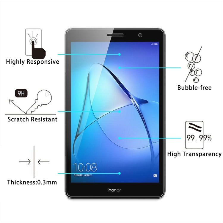 75 ชิ้นสำหรับหัวเว่ย MediaPad T3 8.0 นิ้ว 0.3 มิลลิเมตร 9H ความแข็งพื้นผิวเต็มหน้าจอกระจกกันรอยหน้าจอ, For T3 8.0