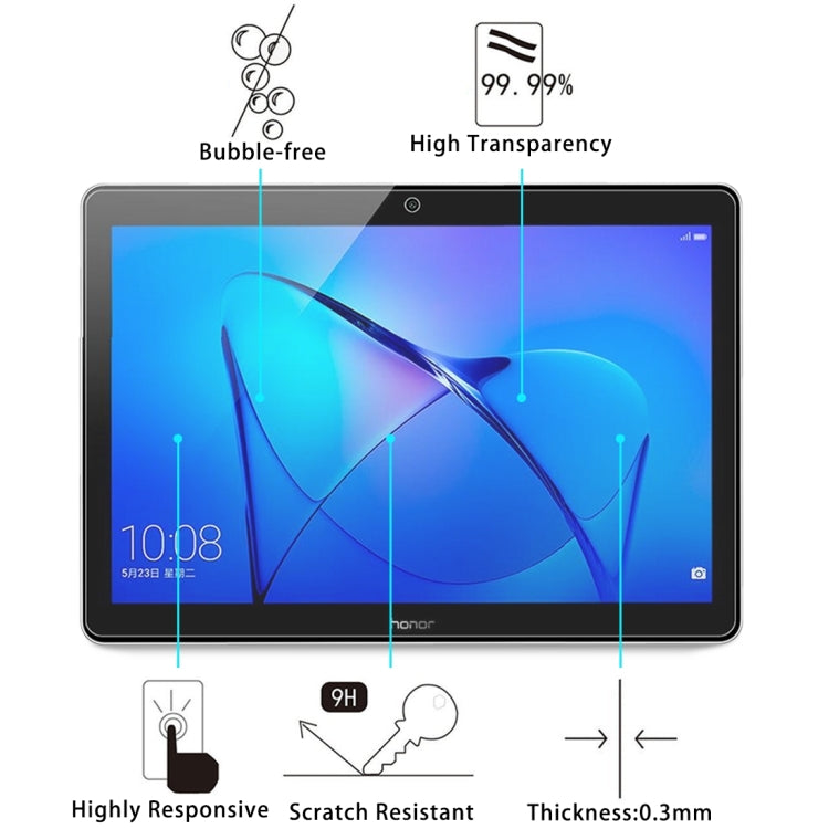 สำหรับหัวเว่ย MediaPad T3 10 9.6 นิ้ว 0.3 มิลลิเมตร 9 H ความแข็งพื้นผิวแบบเต็มหน้าจอกระจกกันรอยหน้าจอ, For T3 10 9.6