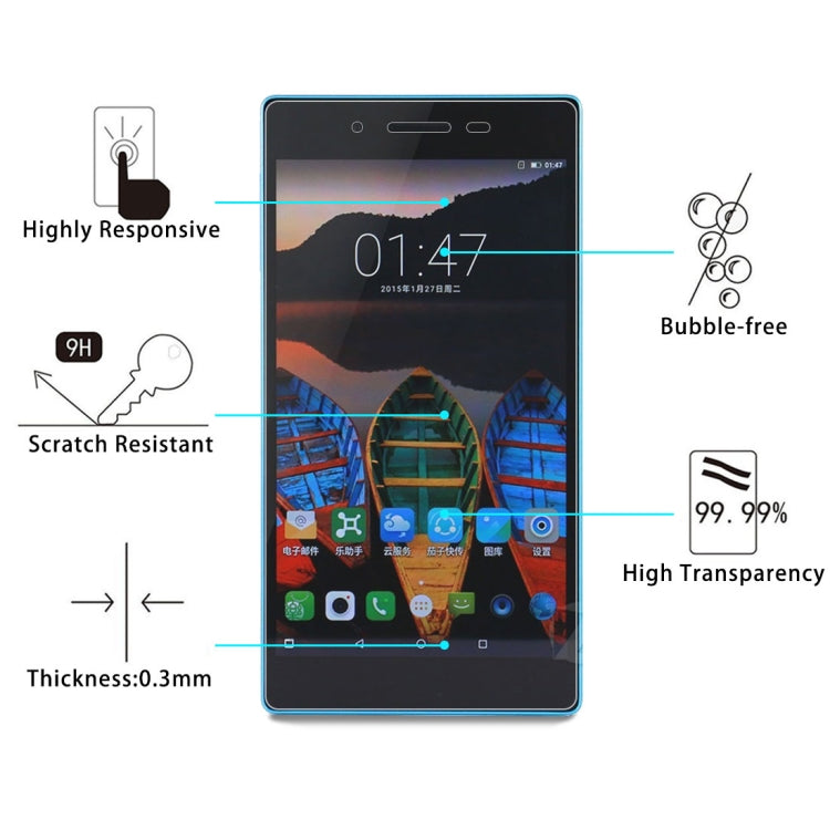 สำหรับ Lenovo Tab3 7 Essential / 710F 0.3mm 9H ความแข็งพื้นผิวกระจกนิรภัยป้องกันหน้าจอ, For 710F