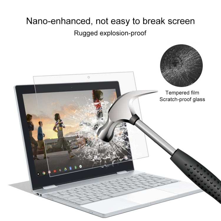 ฟิล์มกระจกนิรภัยแบบเต็มหน้าจอ 0.4 มม. 9H ความแข็งพื้นผิวสำหรับ Google Pixelbook 12.3 นิ้ว, For Google Pixelbook 12.3 inch