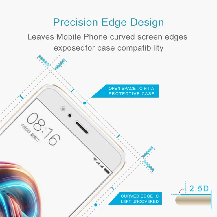 50 ชิ้นสำหรับ Xiaomi Mi 5X / A1 0.26mm 9H ความแข็งพื้นผิว 2.5D ฟิล์มกันรอยนิรภัยแบบเต็มหน้าจอป้องกันการระเบิดไม่มีแพ็คเกจขายปลีก, For Mi 5X (50 PCS)
