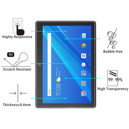 ฟิล์มกระจกนิรภัยแบบเต็มหน้าจอความแข็ง 0.4 มม. 9H สำหรับ Lenovo Tab E10, Lenovo Tab E10