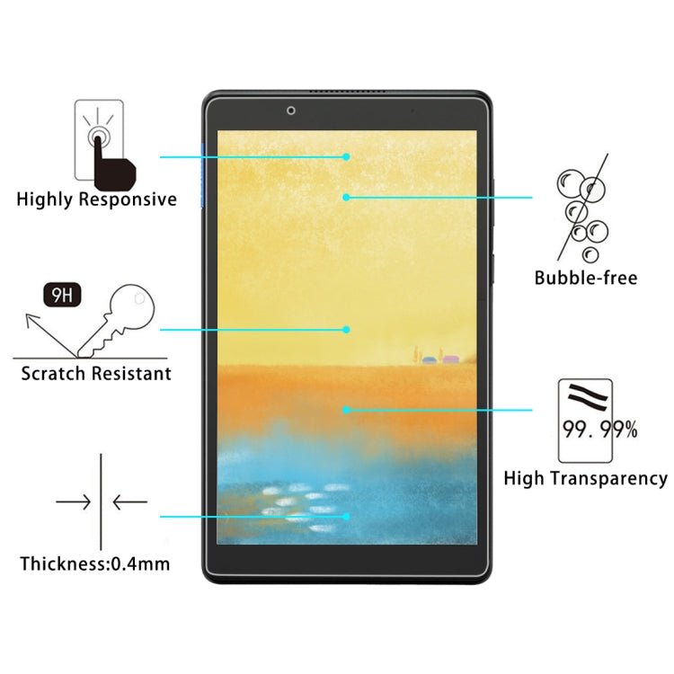 ฟิล์มกระจกนิรภัยแบบเต็มหน้าจอความแข็ง 0.4 มม. 9H สำหรับ Lenovo Tab E8, Lenovo Tab E8