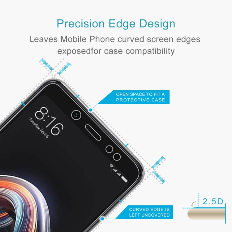 0.26mm 9H ความแข็งพื้นผิว 2.5D ขอบโค้งฟิล์มกระจกนิรภัยสำหรับ Xiaomi Redmi Note 5 Pro, For Redmi Note 5 Pro (1 PC)