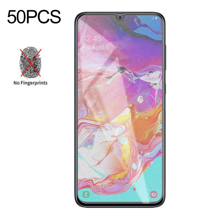 50 ชิ้น Non-Full Matte Frosted ฟิล์มกระจกนิรภัยสำหรับ Galaxy A70 ไม่มีแพ็คเกจขายปลีก, For Galaxy A70 (50 PCS)
