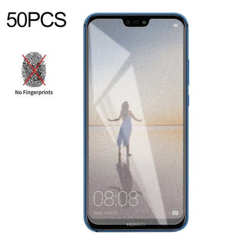 50 ชิ้น Non-Full Matte Frosted ฟิล์มกระจกนิรภัยสำหรับ Huawei P20 Lite ไม่มีแพ็คเกจขายปลีก, For Huawei P20 Lite (50 PCS)