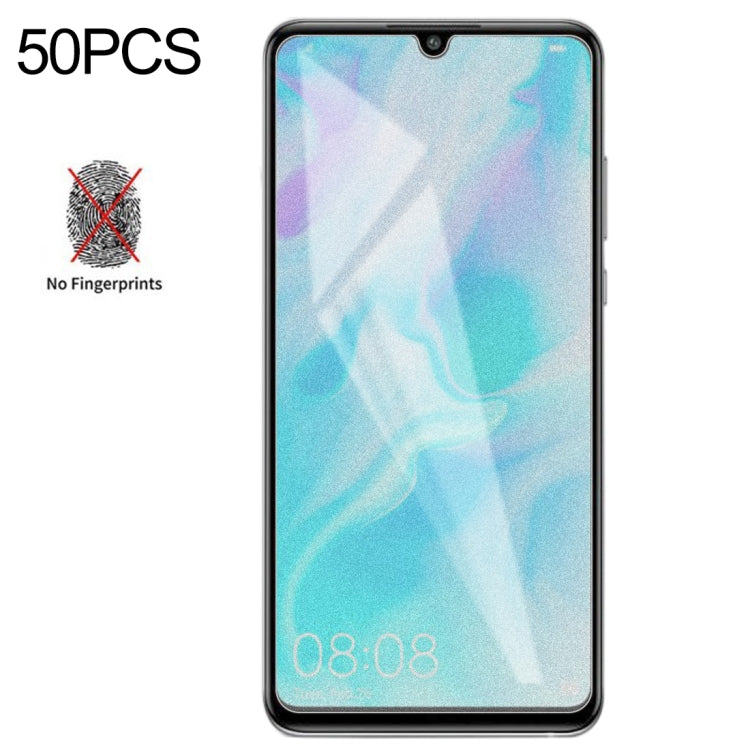50 ชิ้น Non-Full Matte Frosted ฟิล์มกระจกนิรภัยสำหรับ Huawei P30 Lite ไม่มีแพ็คเกจขายปลีก, For Huawei P30 Lite (50 PCS)