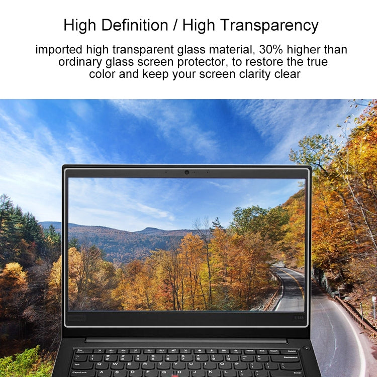 ฟิล์มกระจกนิรภัยแบบเต็มหน้าจอความแข็ง 0.4 มม. 9H สำหรับ Lenovo ThinkPad E485 14 นิ้ว, Lenovo E485