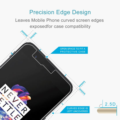 สำหรับ OnePlus 5 0.3 มม. 9H ความแข็งพื้นผิว 2.5D ป้องกันการระเบิดแบบเต็มหน้าจอฟิล์มกระจกนิรภัย, For OnePlus 5