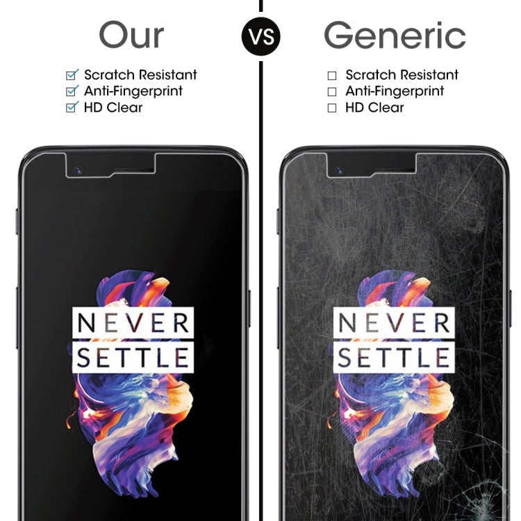 สำหรับ OnePlus 5 0.3 มม. 9H ความแข็งพื้นผิว 2.5D ป้องกันการระเบิดแบบเต็มหน้าจอฟิล์มกระจกนิรภัย, For OnePlus 5
