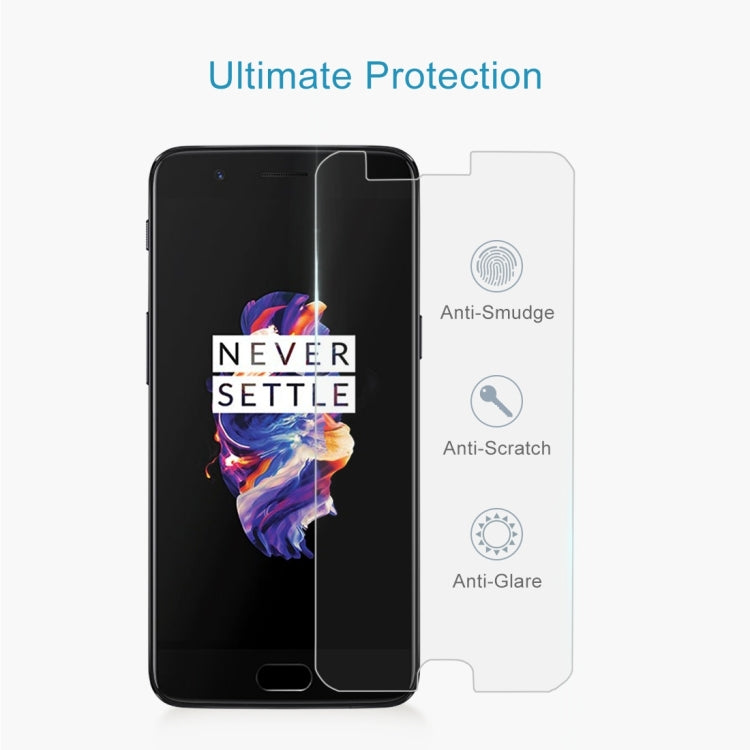 สำหรับ OnePlus 5 0.3 มม. 9H ความแข็งพื้นผิว 2.5D ป้องกันการระเบิดแบบเต็มหน้าจอฟิล์มกระจกนิรภัย, For OnePlus 5