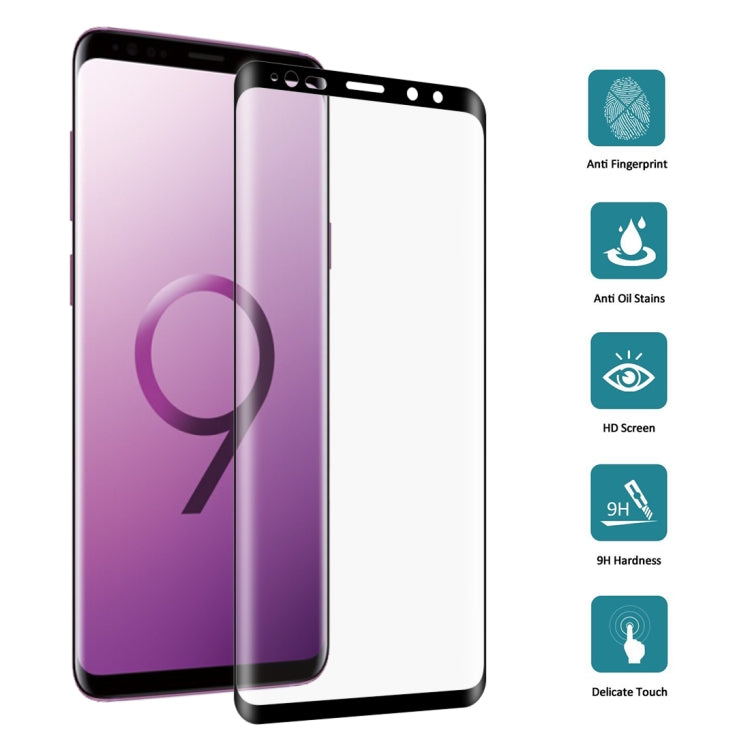 0.3 มม. 9H ความแข็งพื้นผิว 3D Curved Edge ฟิล์มกระจกนิรภัยแบบเต็มหน้าจอสำหรับ Galaxy Note9, For Galaxy Note9（1 PC）