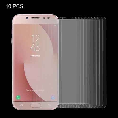 10 ชิ้นสำหรับ Galaxy J7 (2017) (เวอร์ชั่นอเมริกา) 0.3mm 9H ความแข็งพื้นผิว 2.5D ป้องกันการระเบิดไม่เต็มหน้าจอฟิล์มกระจกนิรภัย, For Galaxy J7 (2017)(US Version)(10 PCS)