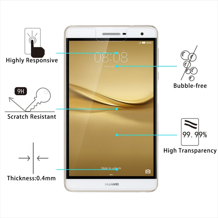 7 นิ้วสากล 0.4 มิลลิเมตร 9H ความแข็งพื้นผิวกระจกกันรอยหน้าจอ, 1 PCS 7 inch