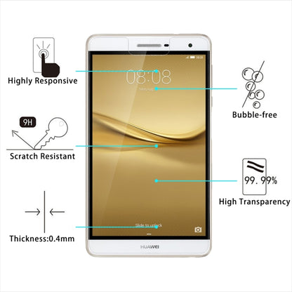 100 ชิ้น 7 นิ้วสากล 0.4 มิลลิเมตร 9H ความแข็งพื้นผิวกระจกกันรอยหน้าจอ, 100 PCS 7 inch
