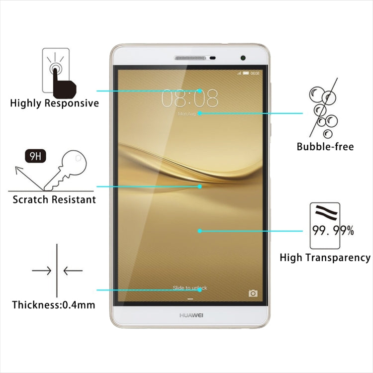 2 ชิ้นสำหรับ Huawei MediaPad T2 7.0 Pro 0.4mm 9H ความแข็งพื้นผิวแบบเต็มหน้าจอกระจกกันรอยหน้าจอ, For MediaPad T2 7.0 Pro