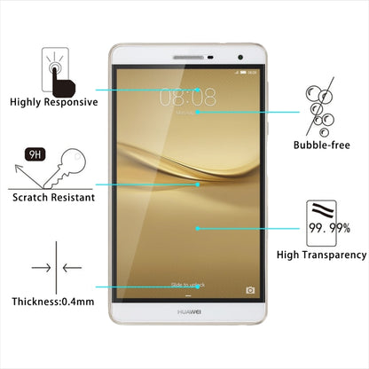 2 ชิ้นสำหรับ Huawei MediaPad T2 7.0 Pro 0.4mm 9H ความแข็งพื้นผิวแบบเต็มหน้าจอกระจกกันรอยหน้าจอ, For MediaPad T2 7.0 Pro
