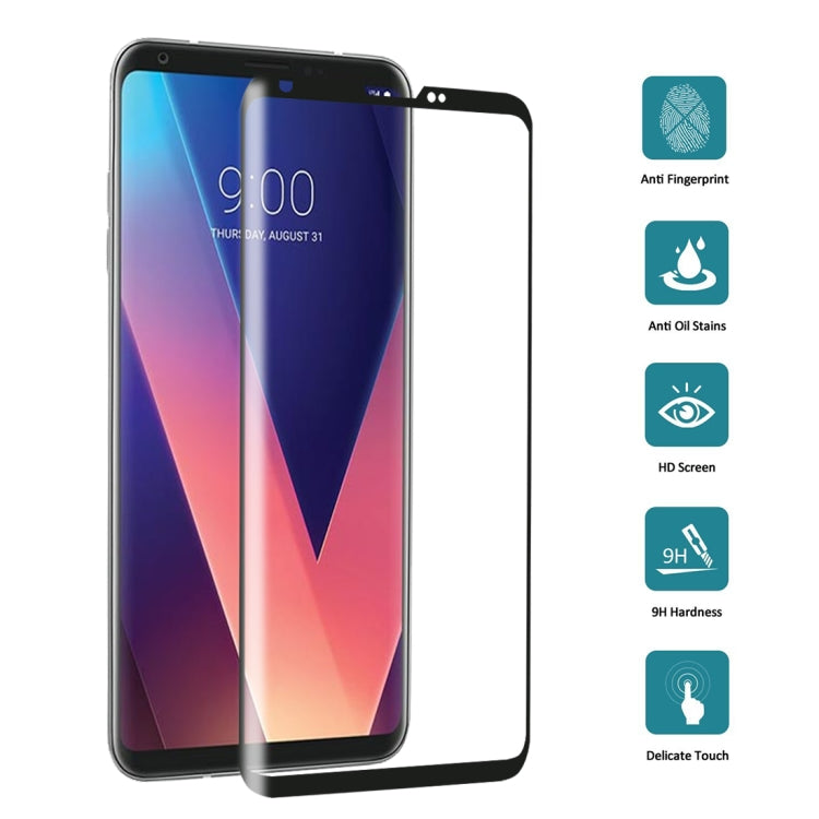 สำหรับ LG V30 0.26mm 9H ความแข็งพื้นผิว 3D โค้งเต็มหน้าจอกระจกกันรอยหน้าจอ, For LG V30