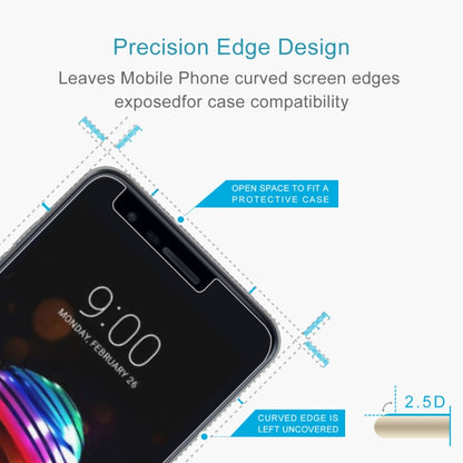 ฟิล์มกระจกนิรภัย 0.26 มม. 9H 2.5D สำหรับ LG K10 (2018), For LG K10 (2018)