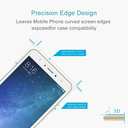 สำหรับ Xiaomi Mi Max 2 0.3mm 9H ความแข็งพื้นผิว 2.5D ป้องกันการระเบิดไม่เต็มหน้าจอฟิล์มกระจกนิรภัย, For Mi Max 2