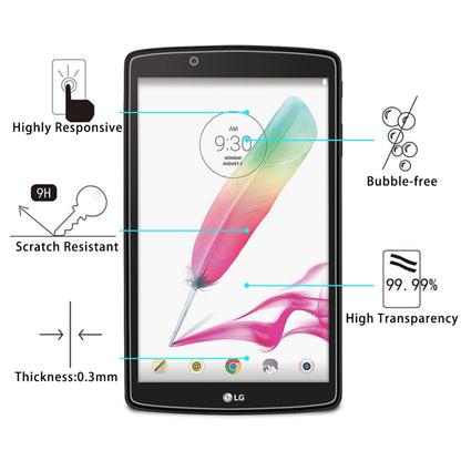 75 ชิ้น 0.3mm 9H ฟิล์มกระจกนิรภัยแบบเต็มหน้าจอสำหรับ LG G PAD F 8.0 / V495, LG G PAD F 8.0 / V495